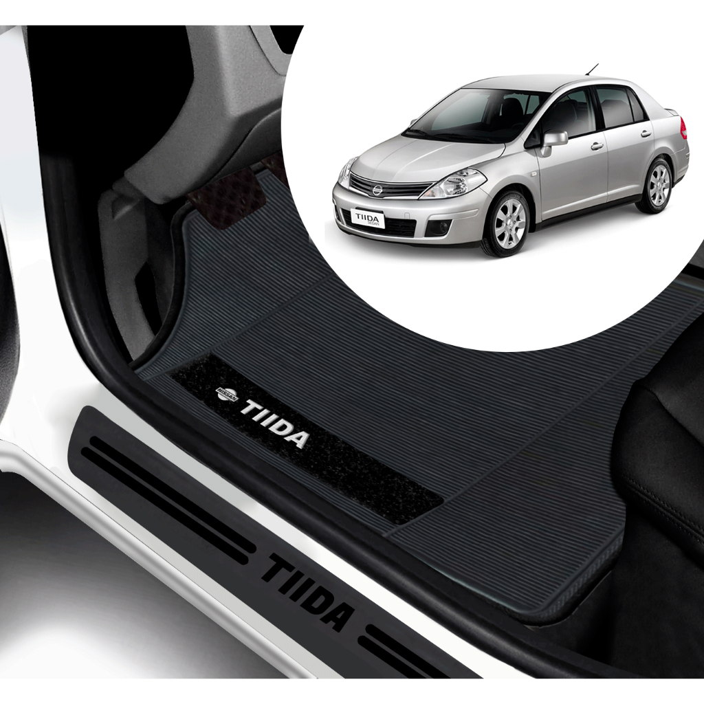 Kit Tapete E Soleira De Porta UNIVERSAL Nissan Tiida Personalizado PARA CARRO AUTOMOTIVO