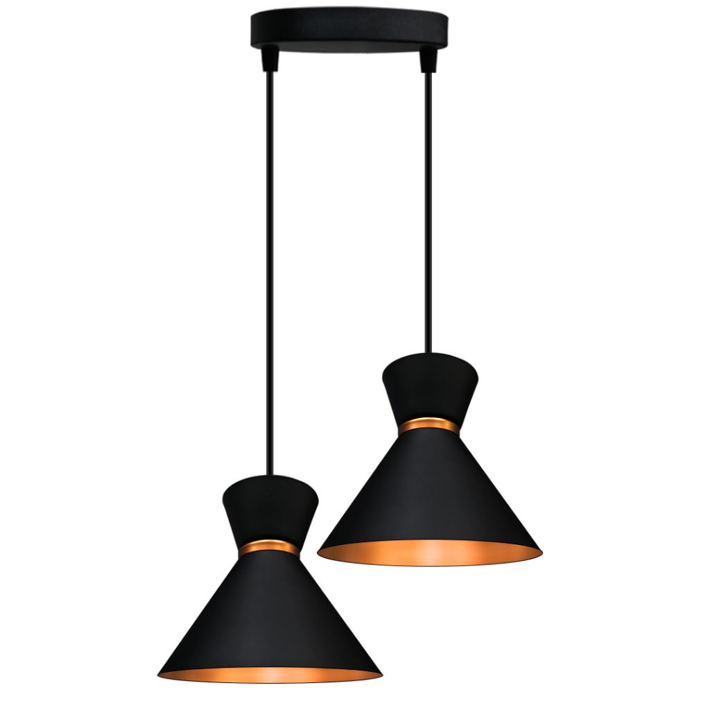 Pendente Luxo Rainha Lustre Preto c/ Cobre Duplo Para Sala Luminária em Oferta na Shopee