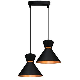 Pendente Luxo Rainha Lustre Preto c/ Cobre Duplo Para Sala Luminária em Oferta na Shopee