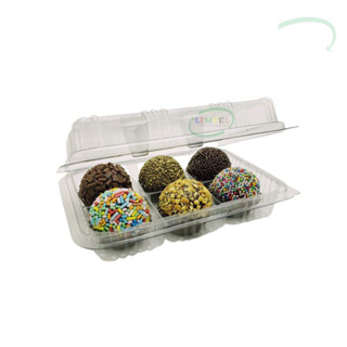20 Embalagem com Divisória 6 Brigadeiro Doces Trufas Gourmet Blister