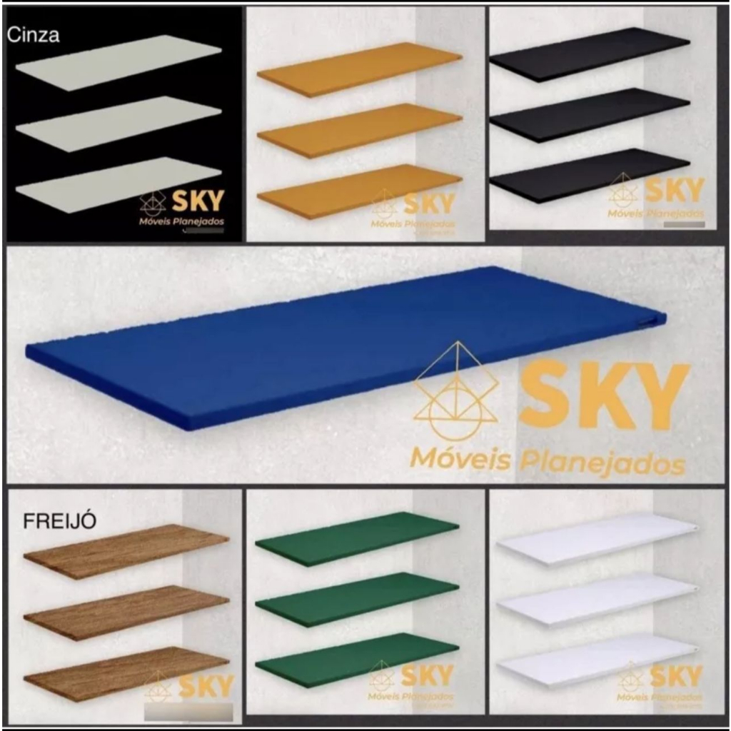PRATELEIRAS E NICHOS EM MDF (1pc 62x22 preta) - SOB MEDIDA - SOLICITAR ORÇAMENTO PELO CHAT