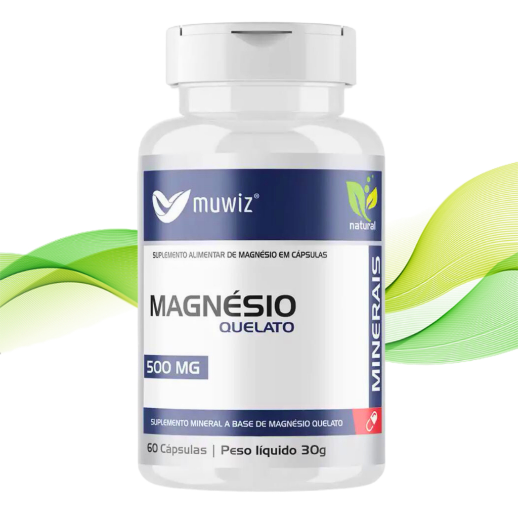 Magnésio Quelato Muwiz 500mg 60 cápsulas - Envio Express