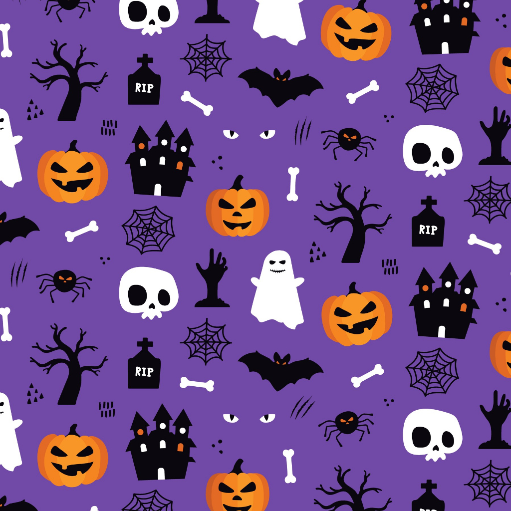 Tecido Microfibra TACTEL Estampa Digital 50 cm de comprimento X 1,50 de largura  - Halloween 14