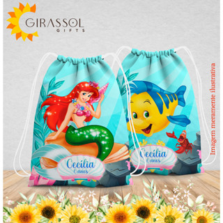 Mochilinha personalizada Ariel Pequena Sereia