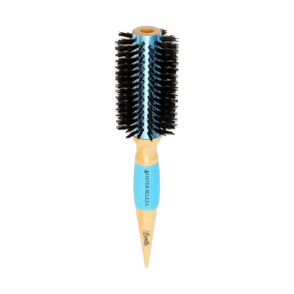 Escova Térmica Profissional Bonitta 55mm Madeira Azul Para Secar Modelar Alisar e Dar Volume