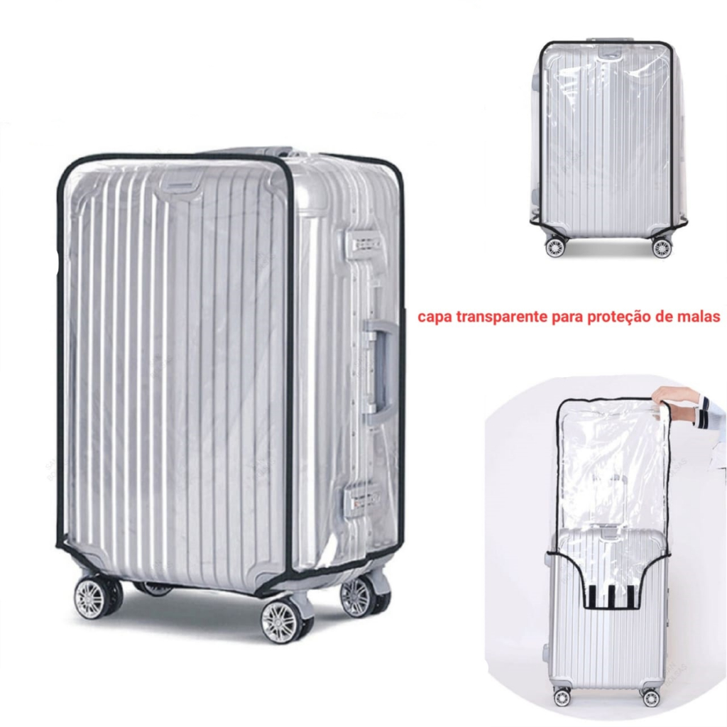 Capa Para Mala De Viagem Plástica Transparente Gigante Gg
