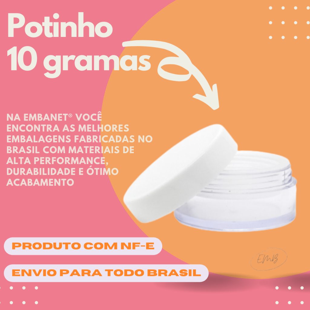 Kit Potes De Maquiagens Pigmento Pasta Creme Vazio 10grs Pó Facial Embalagem Cosméticos