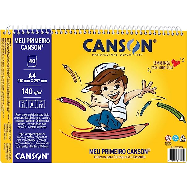 CADERNO PARA CARTOGRAFIA E DESENHO A4 140g/m² CANSON