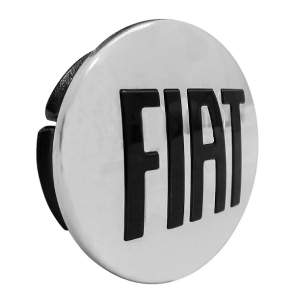 Calota Calotinha Meio Tampa Roda Argo Cronos Palio Uno Mobi Idea Punto Siena 49,6mm Cromada