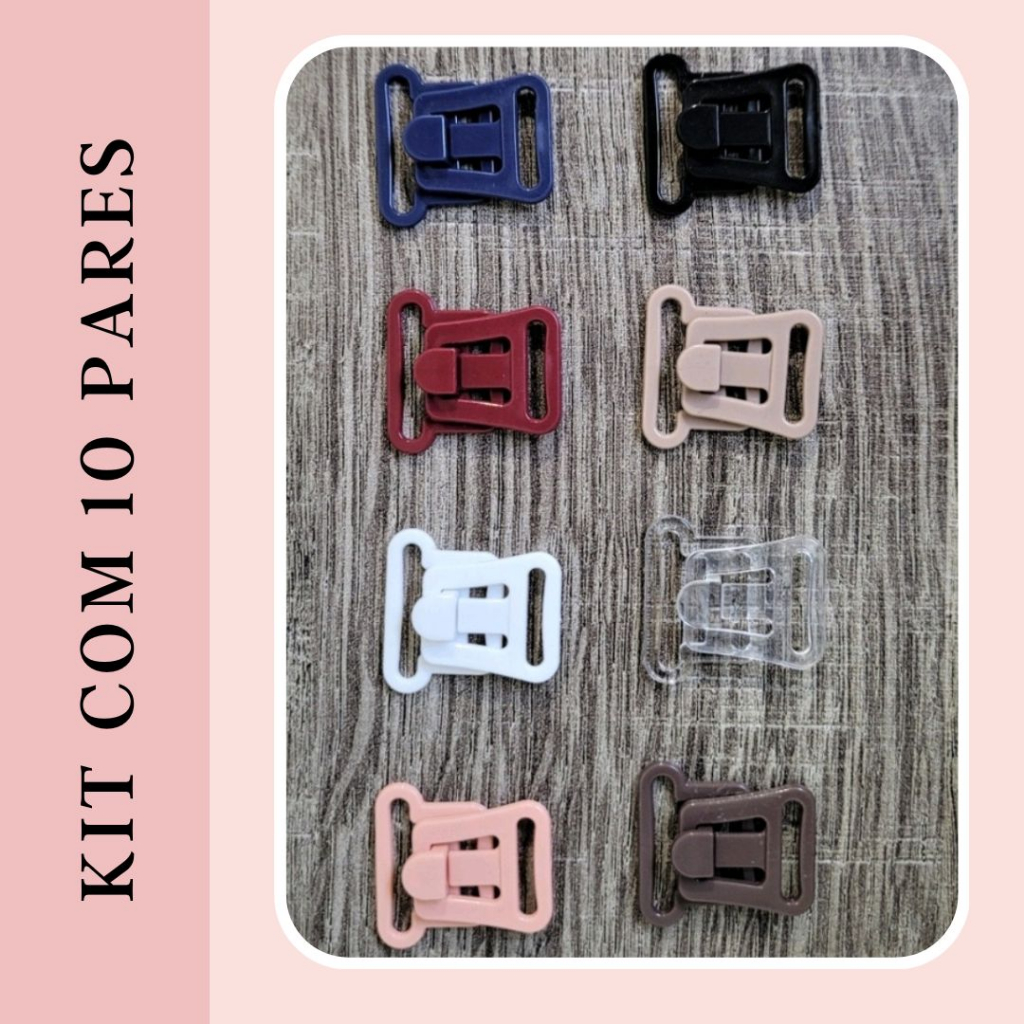 kit 10 pares Fecho Para Alça  de Sutiãs de Amamentação (PAR) - Sutiã, Camiseta, Camisola e Etc