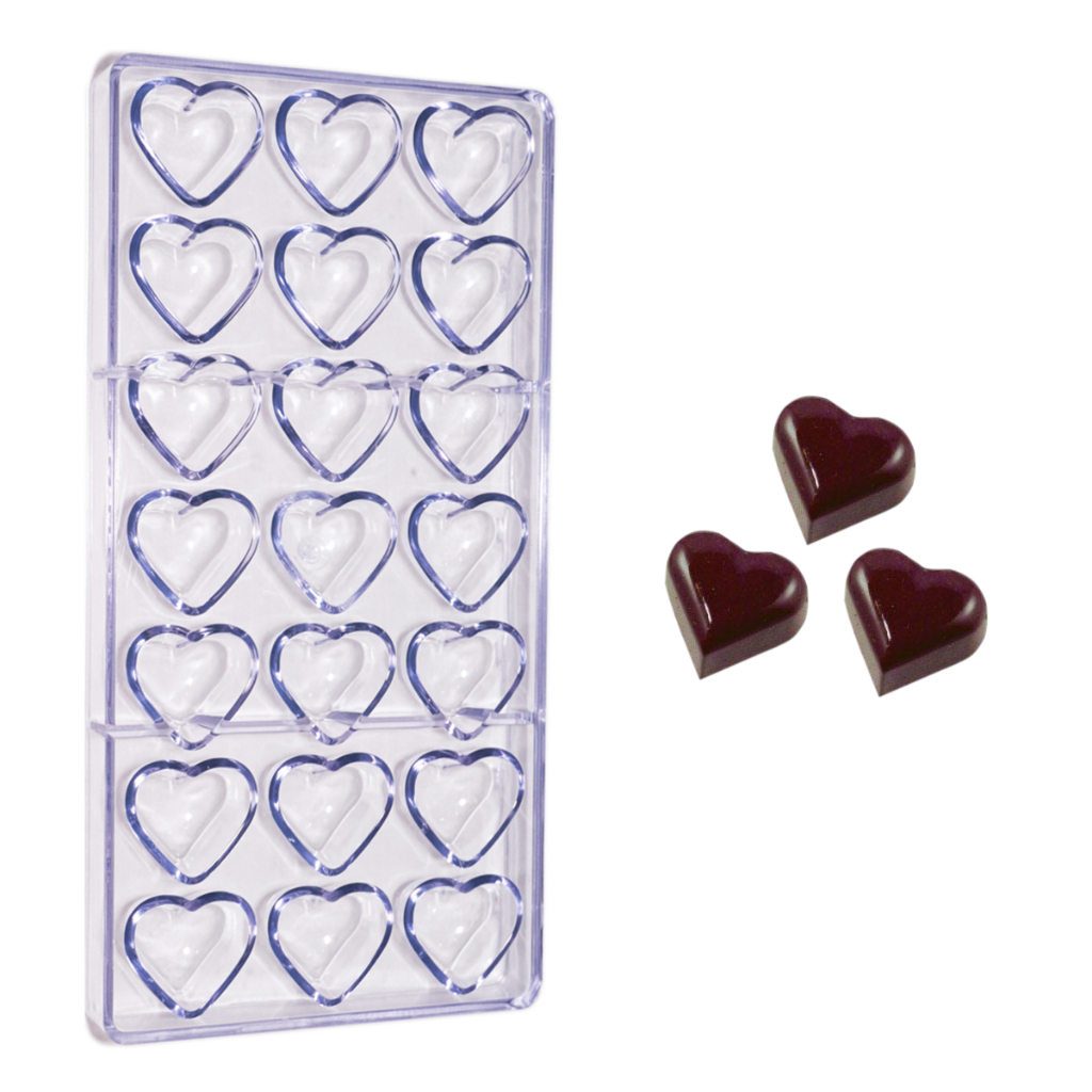 Forma para Chocolate/Bombom Coreção Reutilizável Resistente em Poliestireno Doces Corações Namorados em Oferta na Shopee