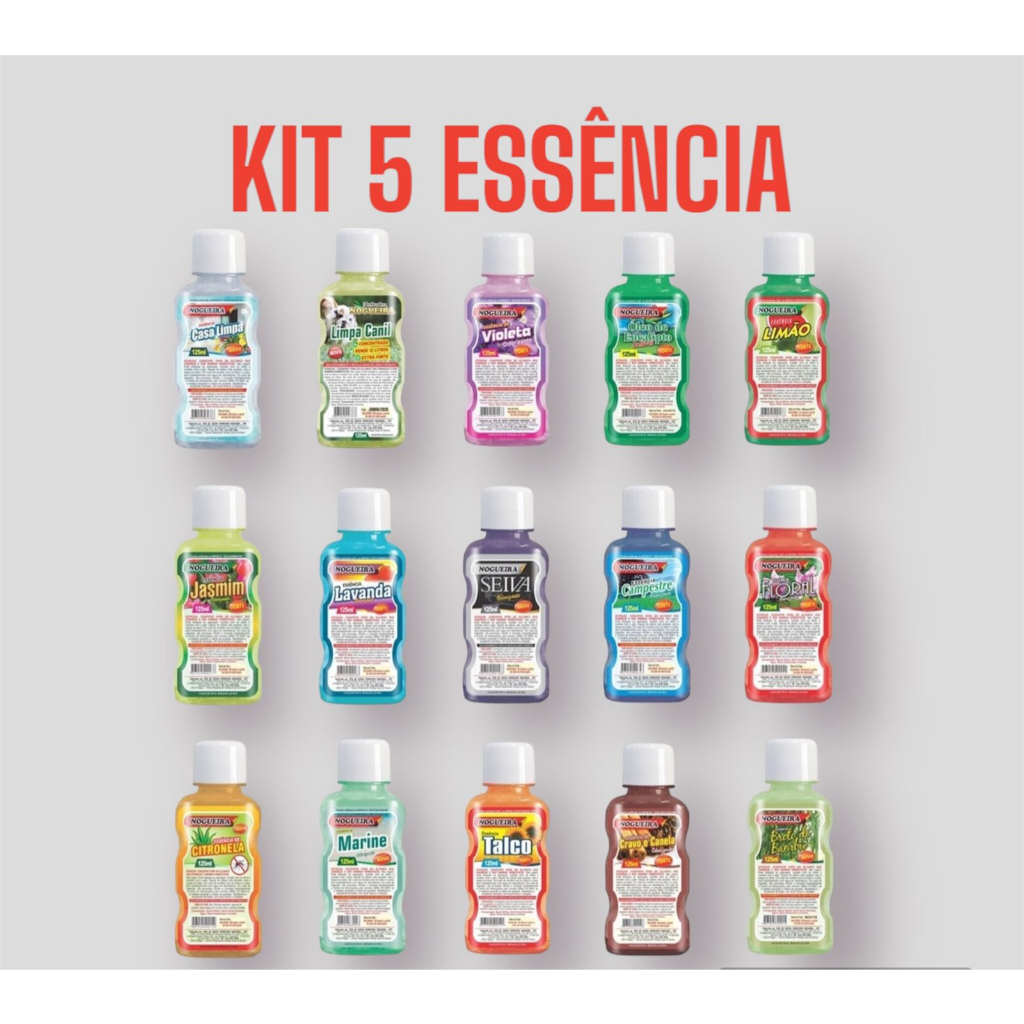 Kit 5 Essencia Perfumada Fragrancia Para Casa Nogueira 125ML - Rende 12 Litros em Oferta na Shopee