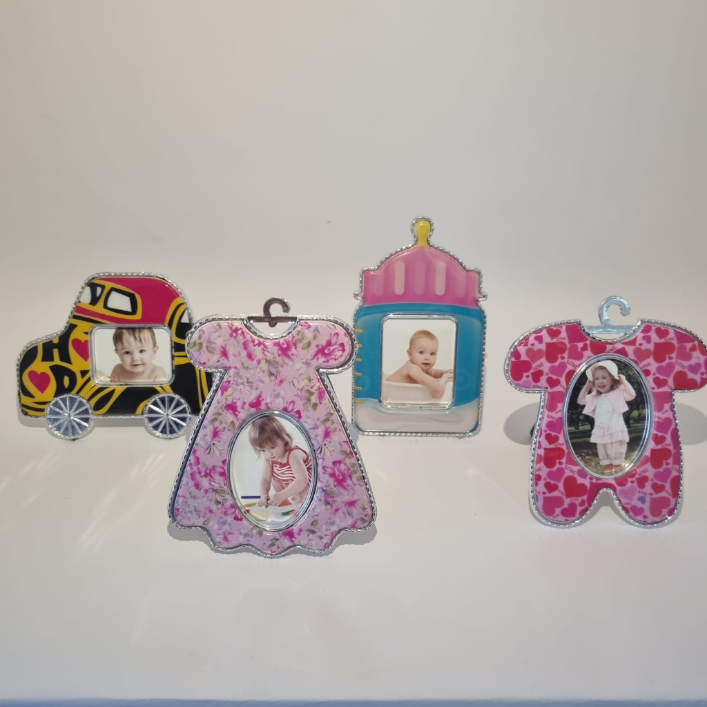 6 unidades Porta retrato infantil - Mesa ou imã de geladeira
