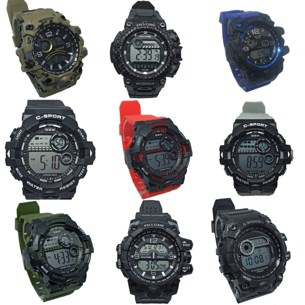Relógio Digital Militar Prova de Agua Masculino Sport Cronometro Alarme Calendário G Borracha Shock