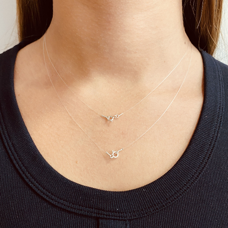 Colar Fio Nylon com Fecho De Prata 925 Legítima em Oferta na Shopee