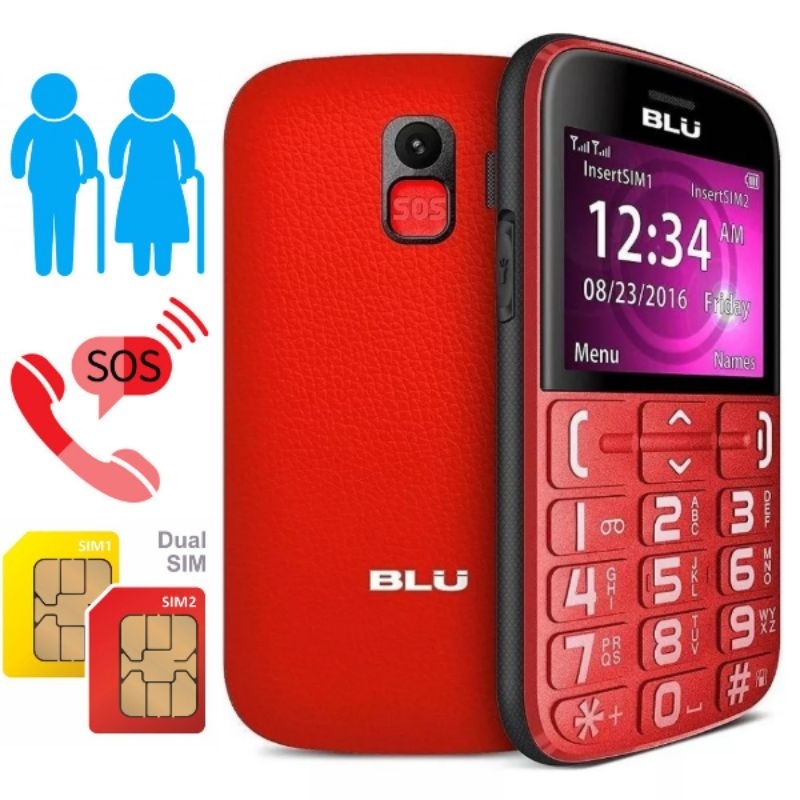 Celular Blu Joy 4G para Idoso Tecla SOS Tecla Grande Dual Chip Lanterna Rádio FM Bluetooth