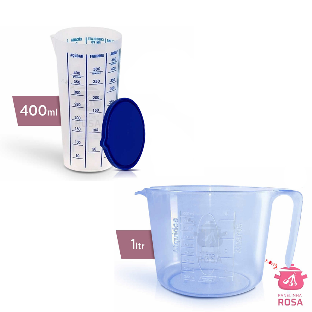 Copo Graduado com Tampa e Jarra 1000ml - Misture, bata e prepare suas receitas, tudo em um único conjunto