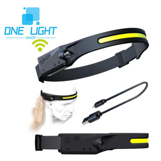 Potente Farol Recarregável Led Corpo Motion Sensor Cabeça Lanterna Camping Torch Light Lamp Com Usb