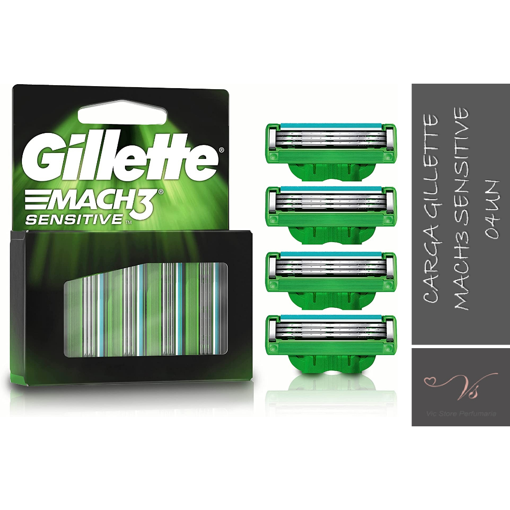 Carga para Aparelho de Barbear Gillette Mach3 Sensitive 4 unidades