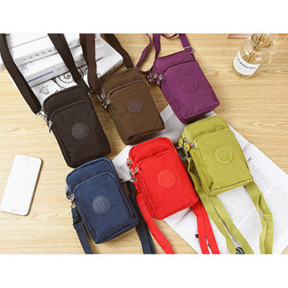Bolsa Feminina Tiracolo Sport Porta celular Estilo Kipling Varios Compartimentos Ziper Nylon Moda