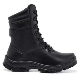 Coturno Bota Tenis Motoqueiro Militar Tático Couro Promoção