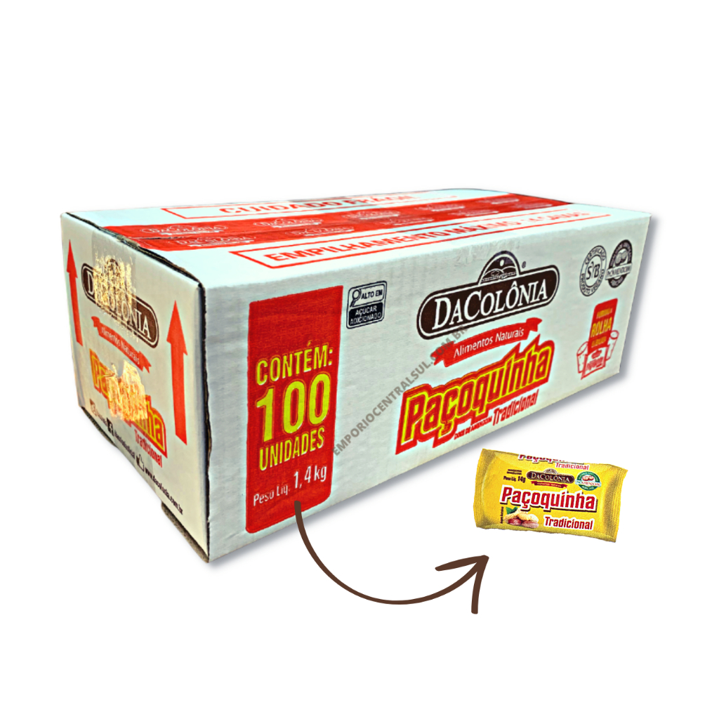 Pacoca Rolha Embrulhada 100un DaColonia Amendoim em Oferta na Shopee