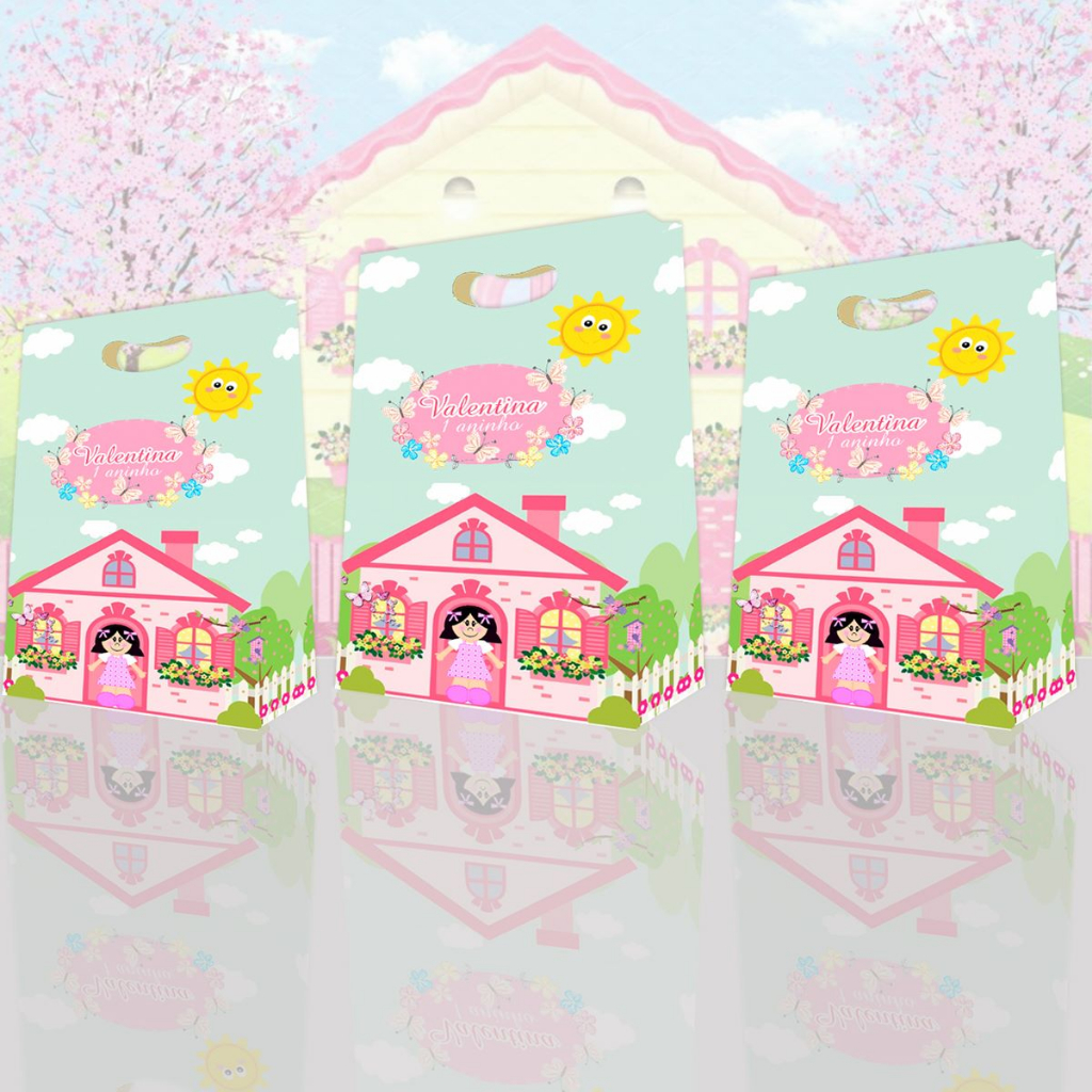 Sacolinhas Boneca Jardim Encantado Sacola Surpresa Caixa Milk Cone Bala Caixinha porta chocolate Aniversário Lembrancinhas Personalizadas