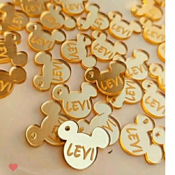20,30 ou 50 unidades TAG Formato Mickey e Miney Personalizado com nome/Acrílico/ em Oferta na Shopee