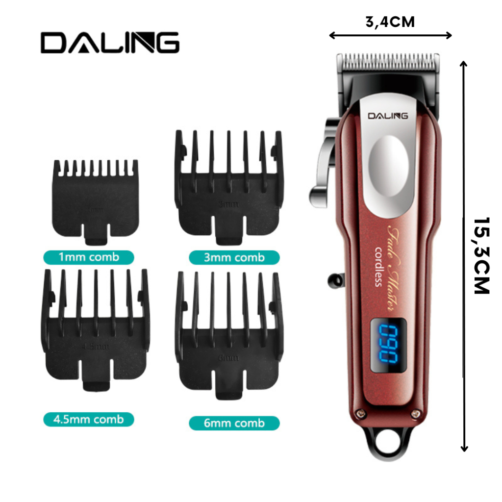 Máquina De Cortar Cabelo Sem Fio Daling DL-1587 em Oferta na Shopee