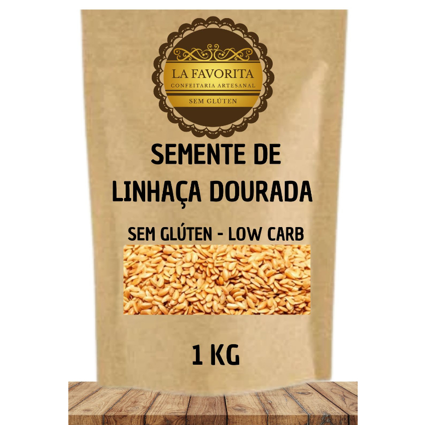 Semente de Linhaça Dourada 1 KG - Sem Glúten - Alta Qualidade 100% Pura em Oferta na Shopee