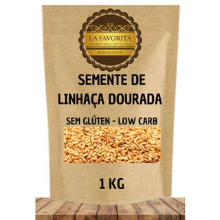 Semente de Linhaça Dourada 1 KG - Sem Glúten - Alta Qualidade 100% Pura em Oferta na Shopee
