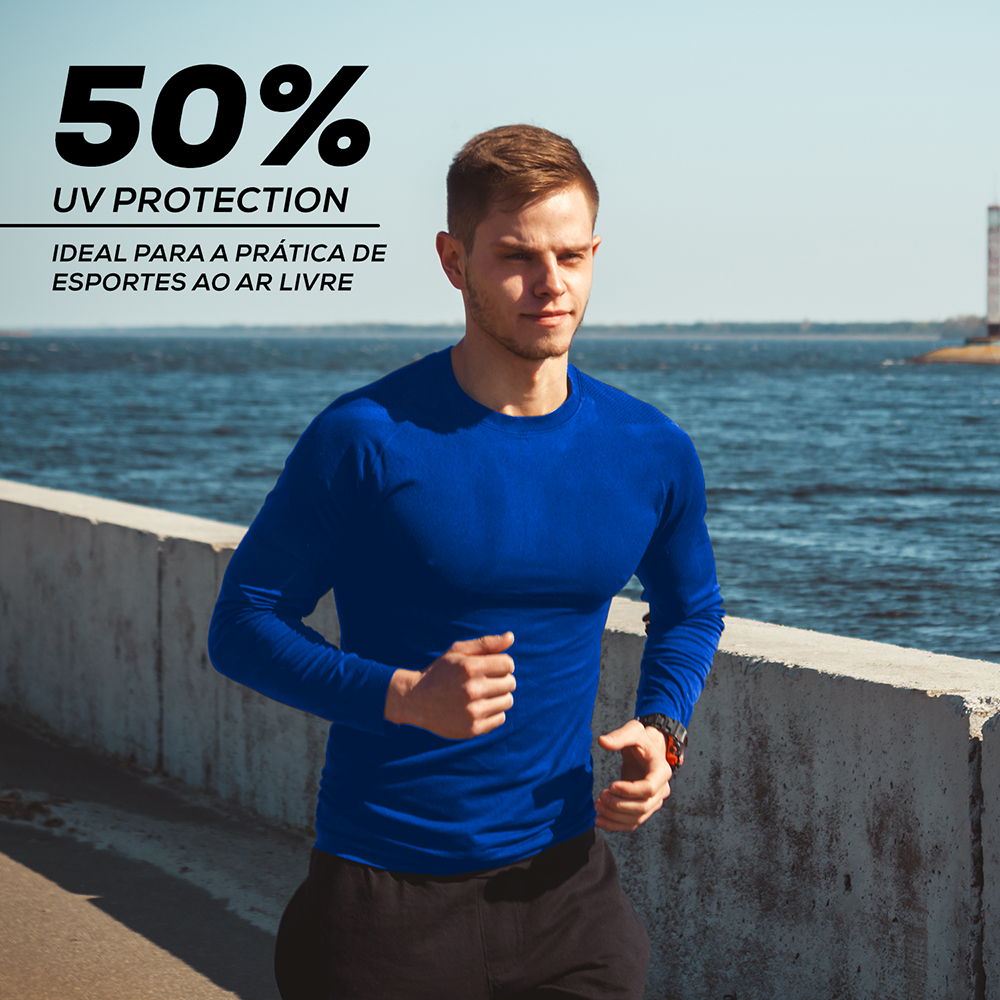 Camiseta Térmica Proteção UV Camisa Dryfit Esporte Masculina Feminina Segunda Pele Academia Bike