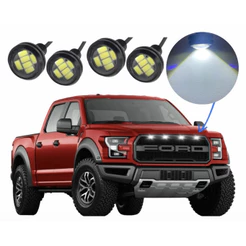 Kit 4 Led Branco Universal Luz Grade F250 Ranger Ram S10 Hilux Strada 12v 6000k