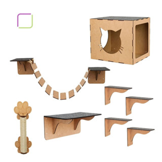 Melhores Playgrounds para Gatos Kits Brinquedo para Gatos Nicho Ponte Prateleira Casinha Degraus Em Mdf