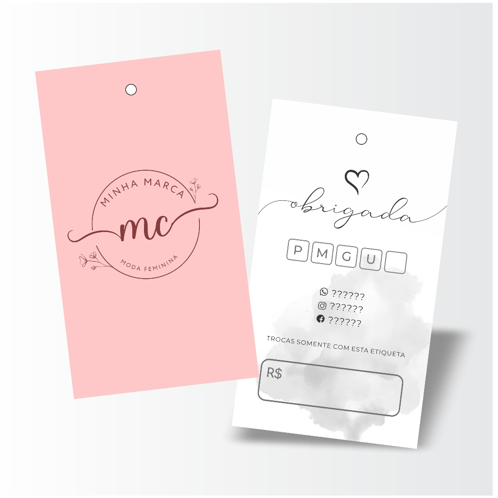 500 etiquetas tag personalizada para roupas em Oferta na Shopee