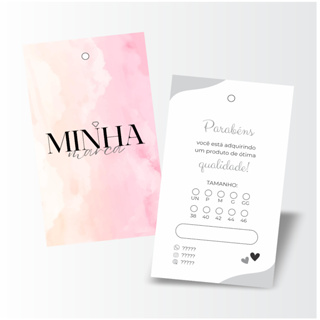 1000 etiquetas tag personalizada para roupas em Oferta na Shopee
