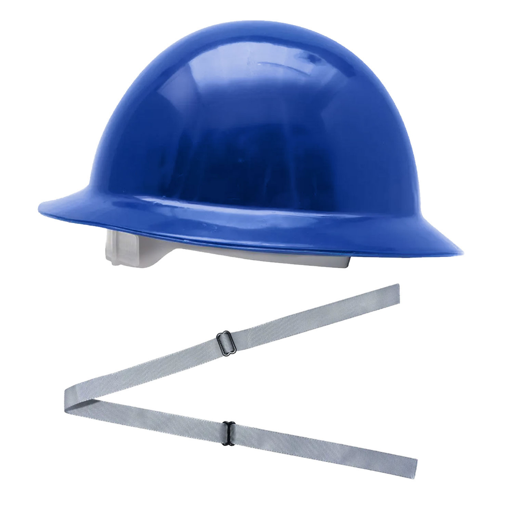 Kit Capacete de Segurança tipo Eletricista Aba Total Azul Escuro + Jugular - 