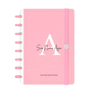 Caderno De Disco Personalizado ISCOOL Inteligente 80 Folhas Moderna Letra Glitter