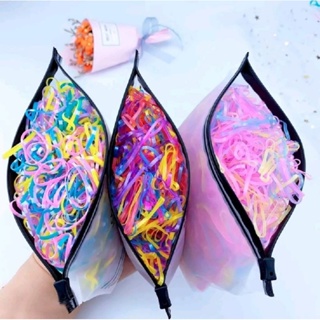 KIT 12 BOLSAS COM 6000pcs/bag Faixa De Borracha Descartável Pacote De Gravata Elástica Colorida Para Cabelos em Oferta na Shopee