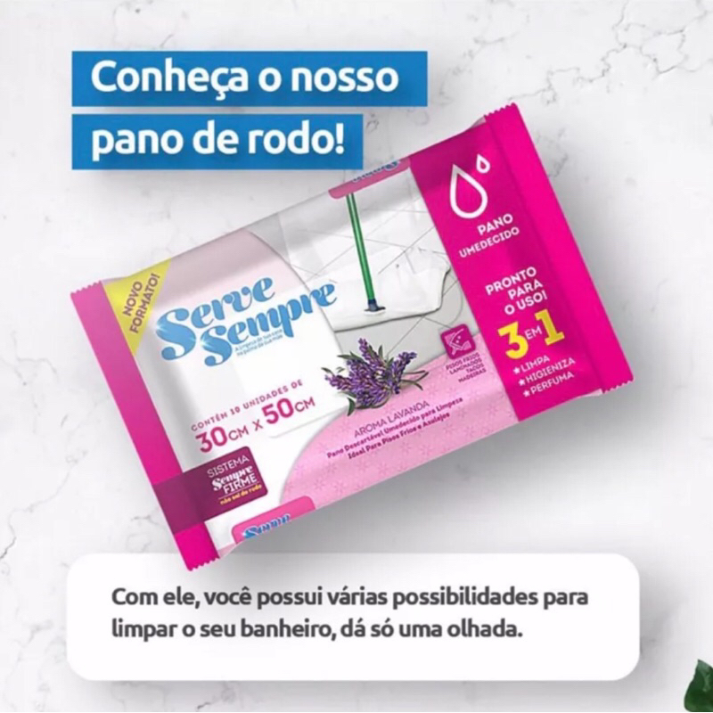 PANO UMEDECIDO PARA LIMPEZA DO CHÃO SERVE SEMPRE