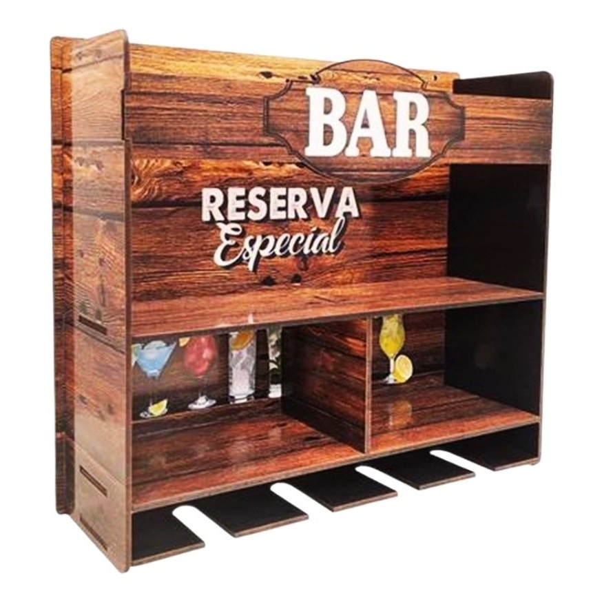 Adega Bar Barzinho De Parede Decoração Cantinho do Churrasco Aparador Bebidas Organizador