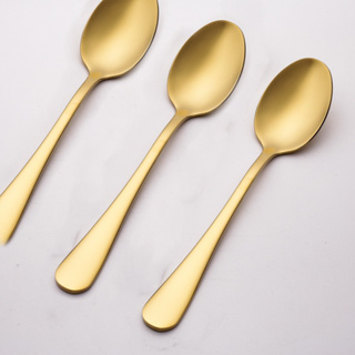 Kit 6 Colher De Aço Inoxidável Mesa De Jantar Uso Do Partido Ouro Luxuoso em Oferta na Shopee