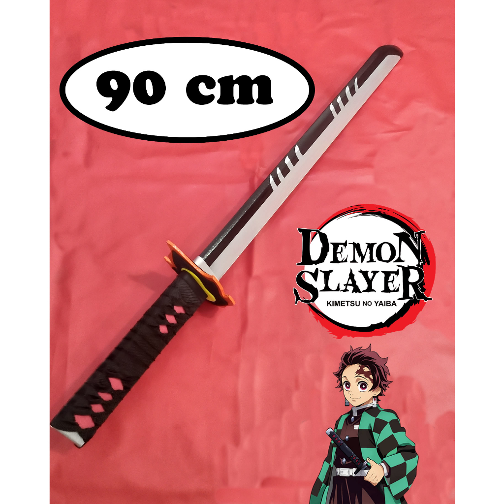 katana de brinquedo  Tanjiro v2 nova versão Demon Slayer em madeira