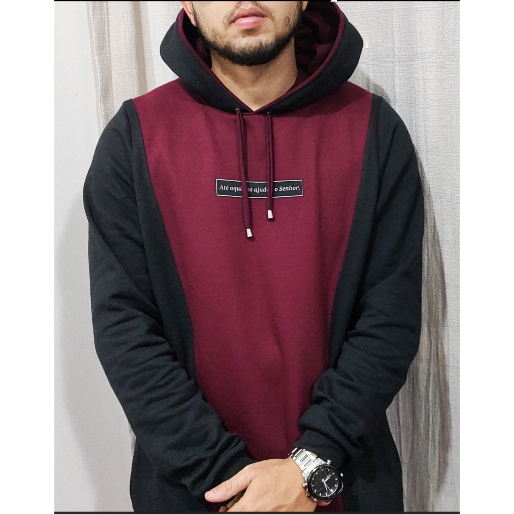Moletom Unissex Feminino e Masculino Casaco Com Capuz Forrado Blusa de Frio Moletom Algodão Liso Estampa Cristã