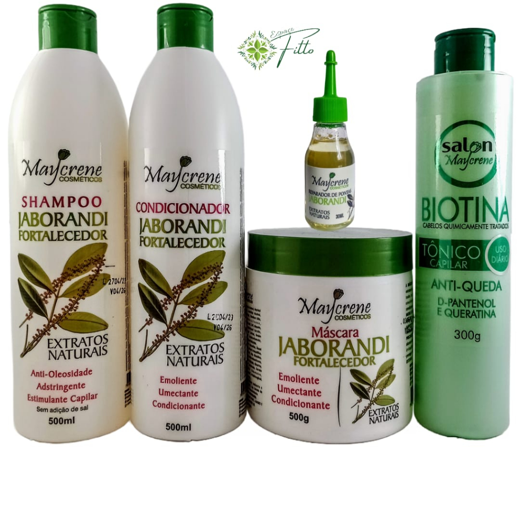 kit Jaborandi + Tônico biotina+ óleo de jaborandi 30ml maycrene