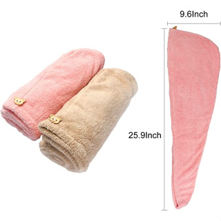 2 Unidade Toalha Grossa Mágica Para Cabelo Secar Rápido Touca Banho Microfibras Várias Cores Casa Promoção em Oferta na Shopee