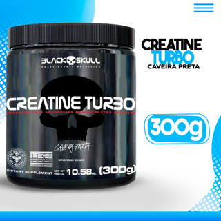 Creatina Turbo Black Skull de 300g Original - Creatine Monohidratada Caveira Preta Series