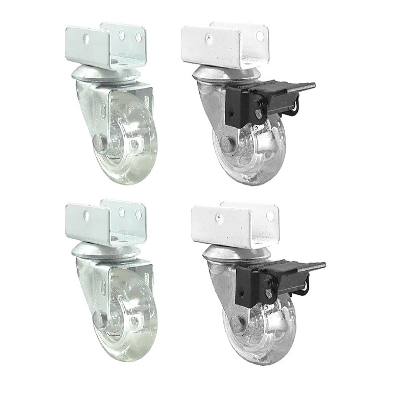 Kit com 6 Rodinhas de Silicone 15mm para Móveis - Chapa U, Alta Resistência e Movimentação Suave