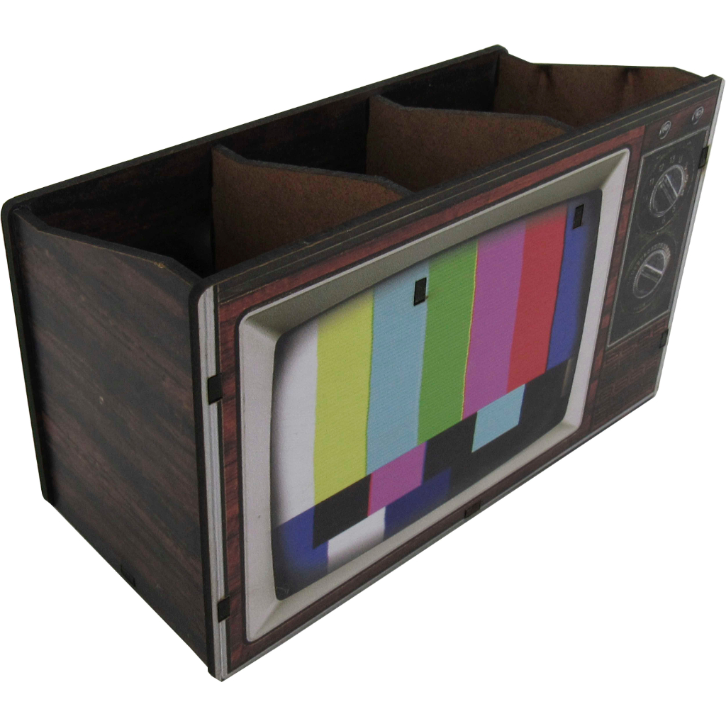 Organizador Porta Controle Remoto 3 Divisórias Decoração Televisão Mdf