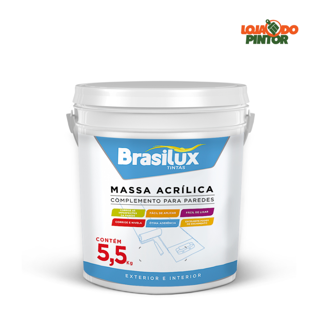 Massa Acrílica 5,5kg Para Parede Externa Interna Brasilux - Home & Living